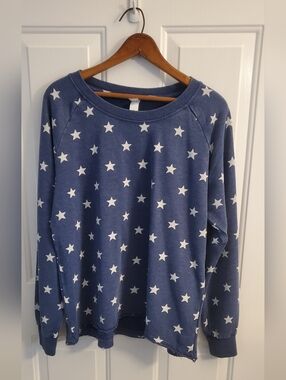 NWOT Alternative Blue Star Print Pullover Sweater